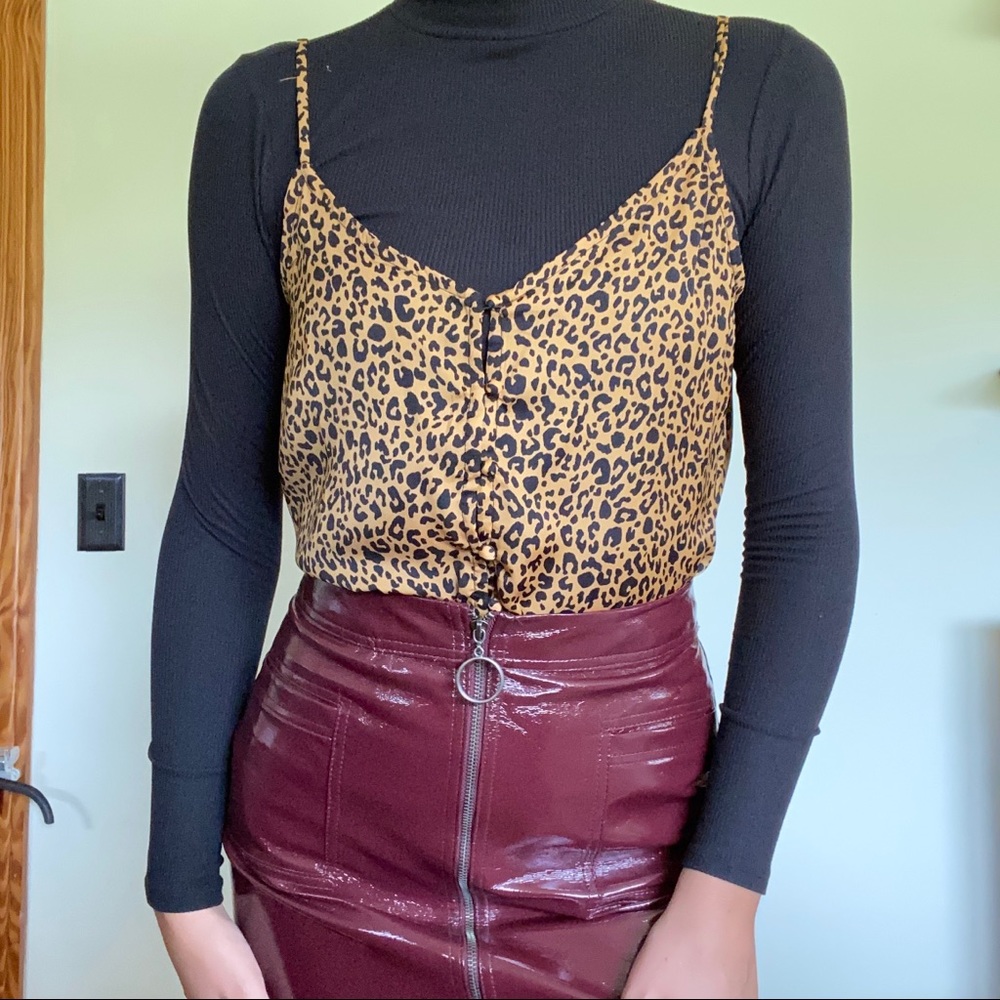 Leopard print button front tank 🐆